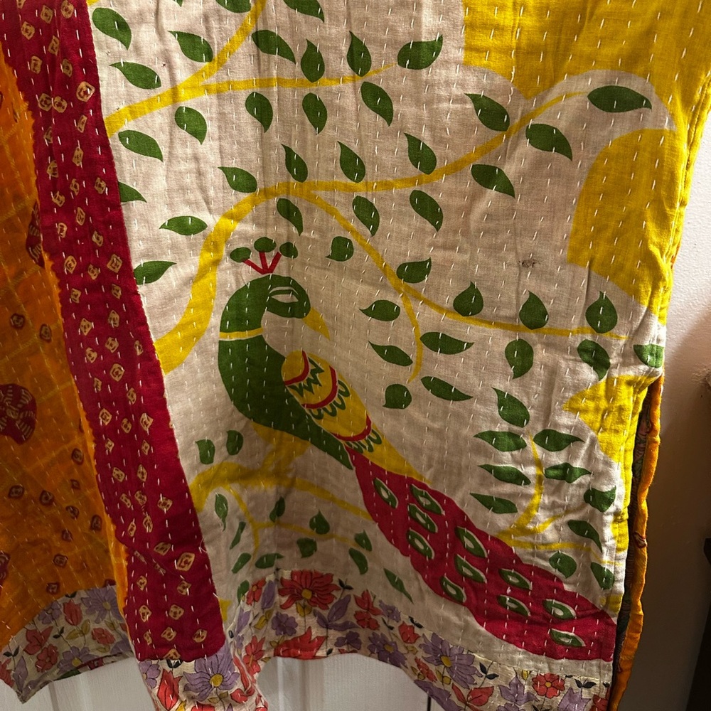 Reversible Peacock Kantha Tunic Top
